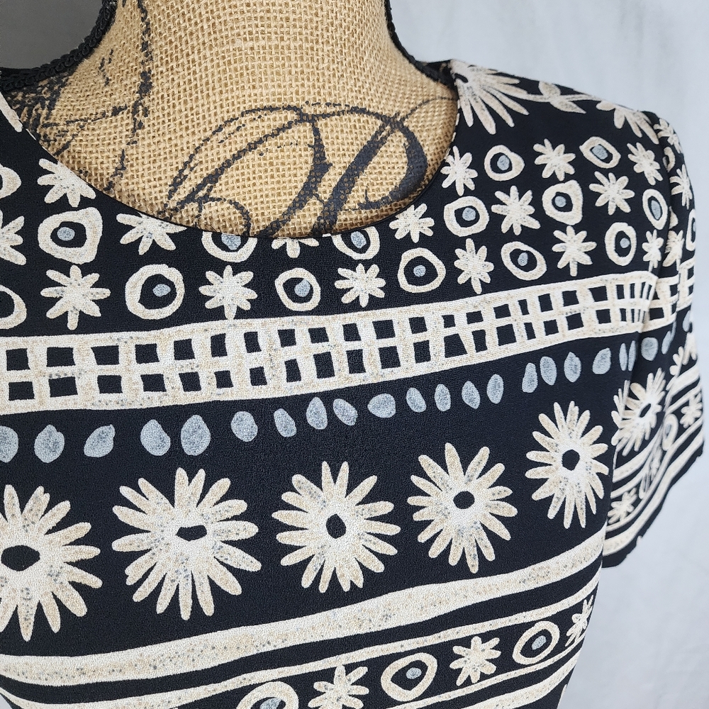 Vtg 90s LIZ CLAIBORNE Size 8 Floral Power Dressing Short Sleeve Sheath Dress EUC - Picture 7 of 10